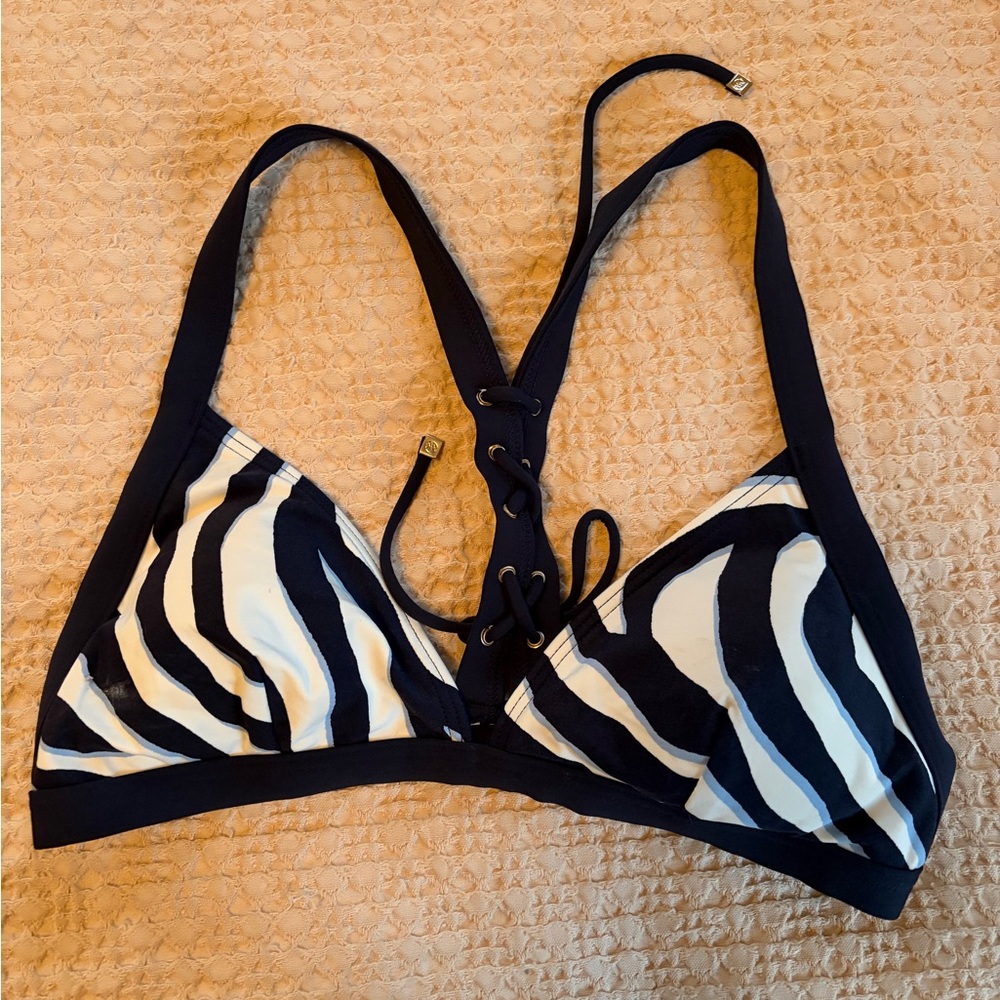 MICHAEL Michael Kors blue and White Bikini Top